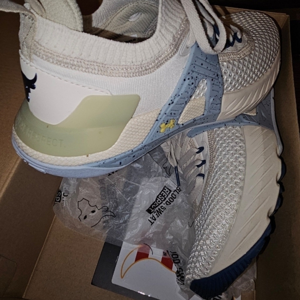 Under Armour White and Blue Sneakers